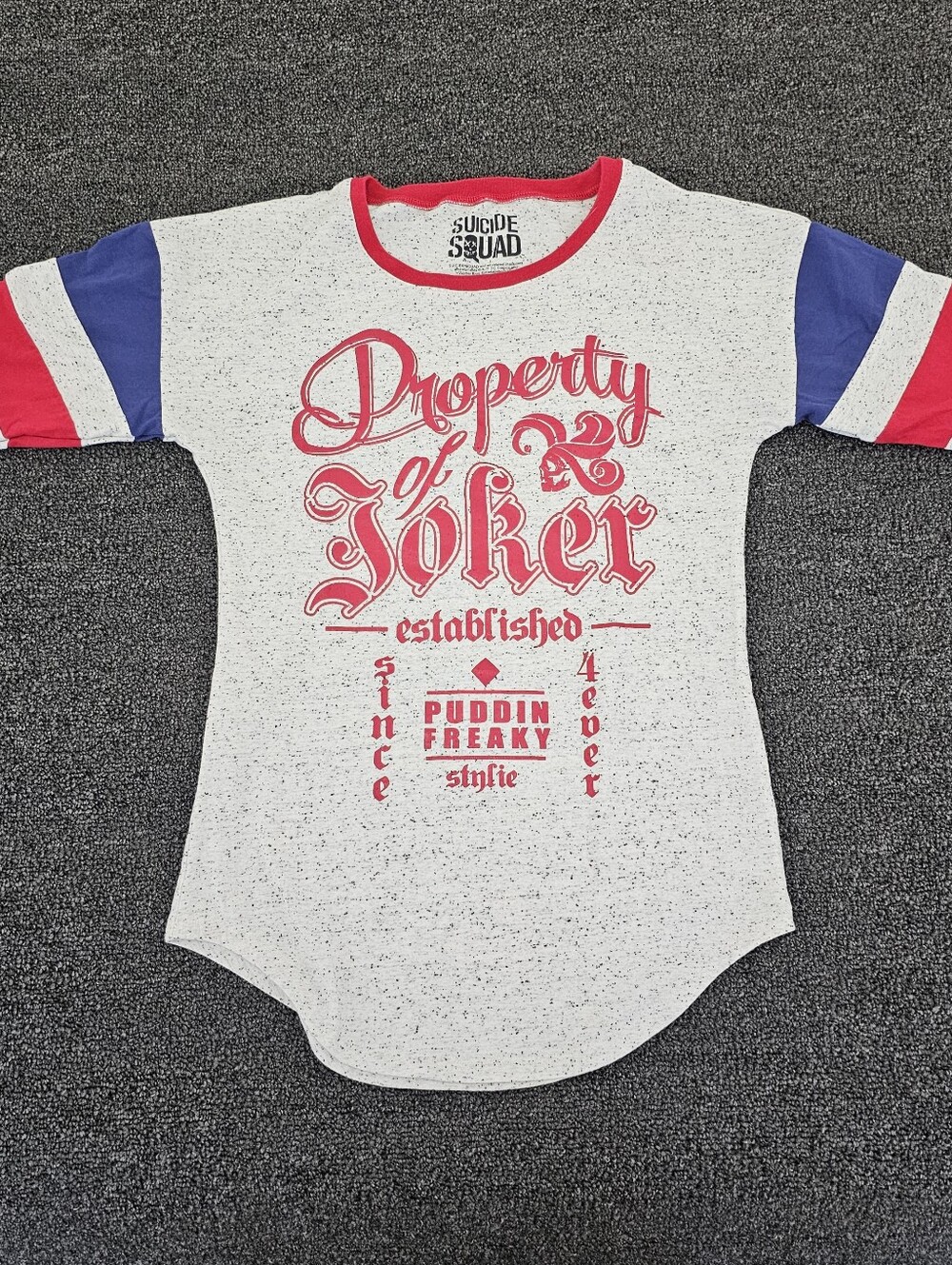 Harley Quinn "Property of Joker" raglan t-shirt DC Comics Suicide Squad Sz 16